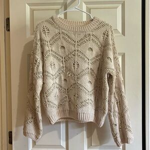 White Sweater with Metallic Details